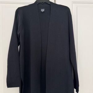 Eileen Fisher Black Open Front Cardigan